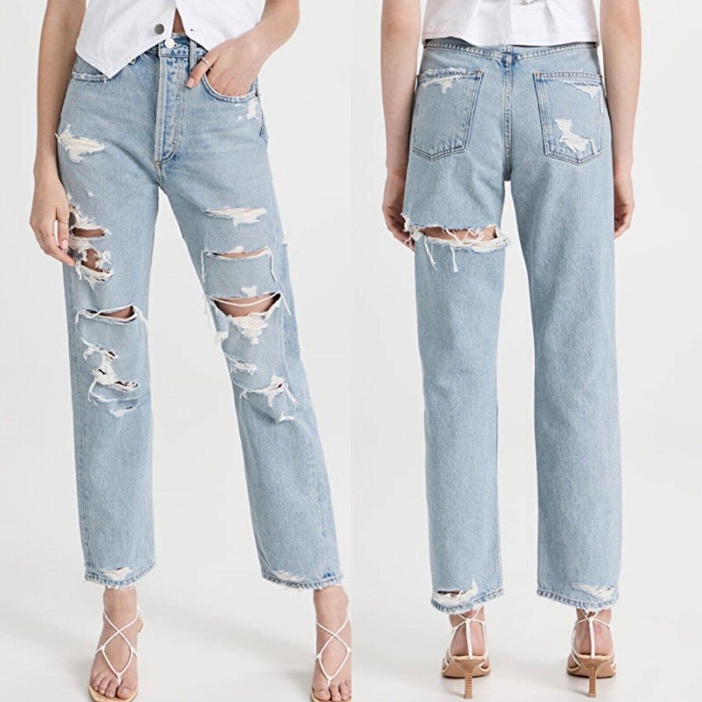 Agolde 90s Midrise Loose Fit Jeans Unhinged - Picture 1 of 12